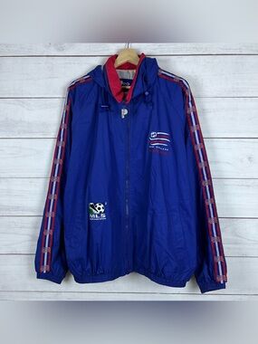 Vintage 90s New England Revolution MLS Pro Player Windbreaker Jacket Mens XL